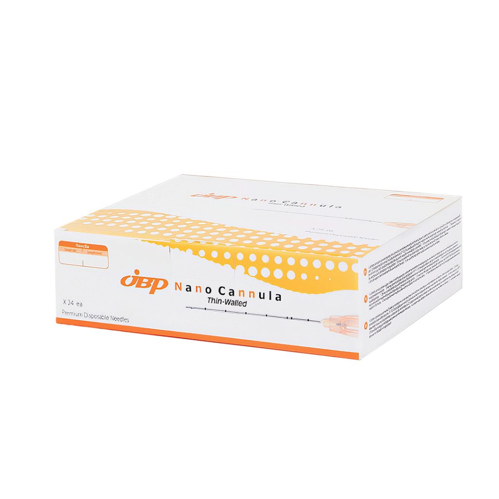 JBP Nano Cannula blunt-tip microcannula box packaging — 24 pieces per box, Korean made