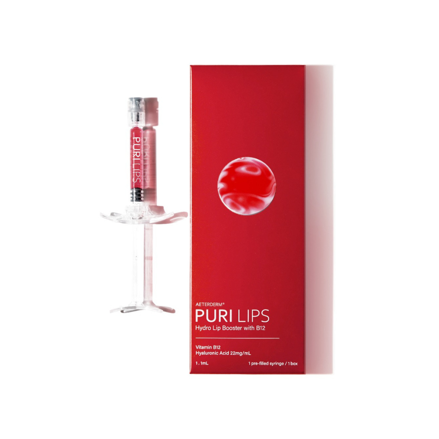 AETERDERM PURILIPS Hydro Lip Booster B12 AETERDERM Dual-weight HA + Vitamin B12 lip hydration booster on white background