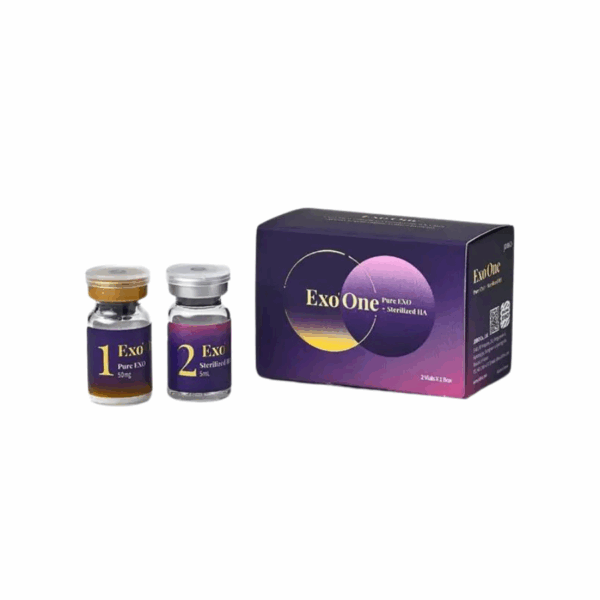 Exo One Exosome Skin Rejuvenation 2-vials/1-set Exo One Exosome skin rejuvenation booster (two-vial reconstitution kit) on white background