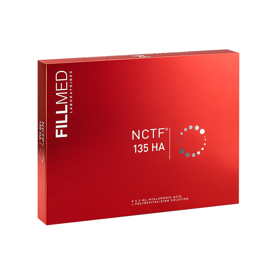 NCTF 135HA FILLMED Polyrevitalizing mesotherapy solution on white background