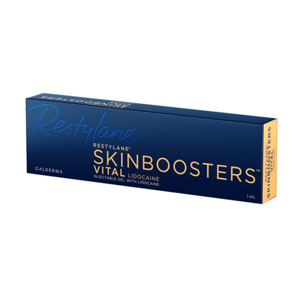 Restylane Skinboosters Vital Lidocaine 1ml Restylane Hyaluronic acid skinbooster (NASHA) on white background