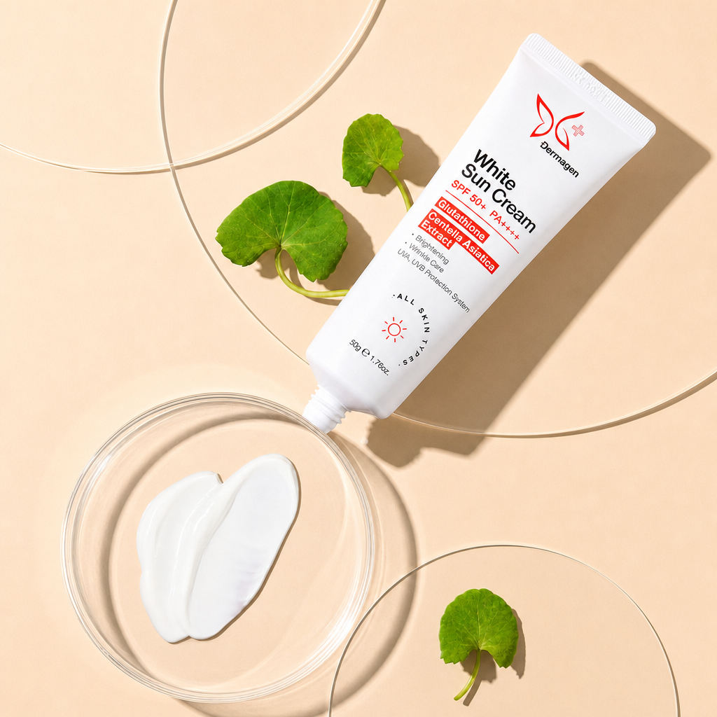 Dermagen White Sun Cream SPF 50+ PA+++ 50g application