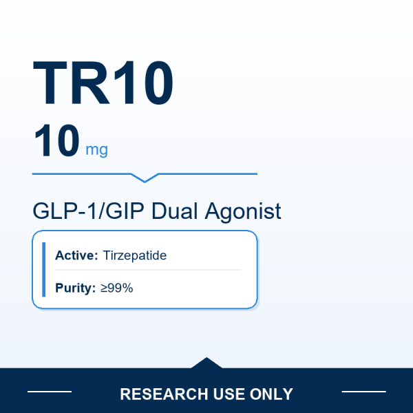 Tirzepatide TR10 10 mg research-use product image